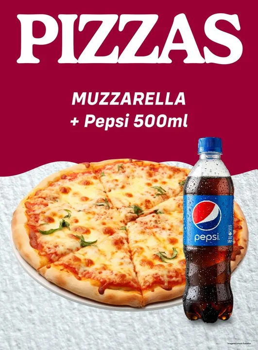 Promo Pizza muzza + Pepsi a $16.900