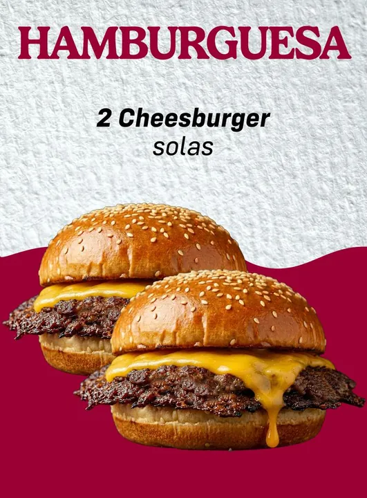 Promo 3 cheeseburgers solas a $13.900